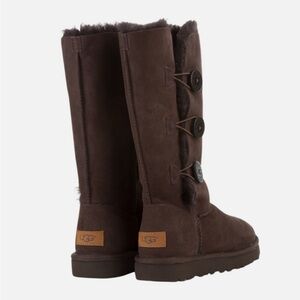 UGG Brown Ankle Boots with Button Detail